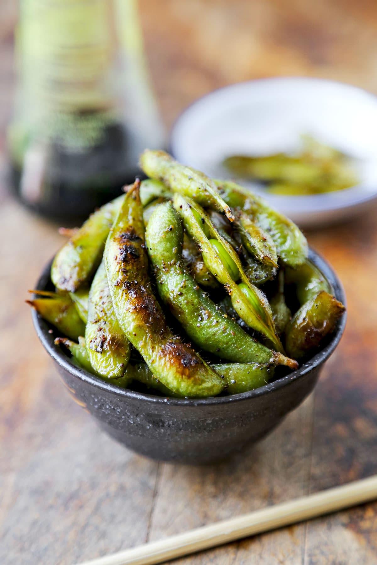 Edamame with soy and sesame oil