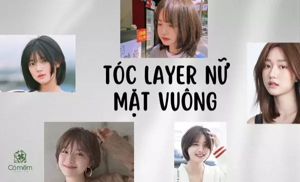 tóc layer nữ mặt vuông