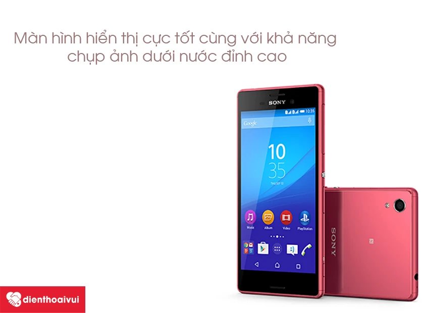 Xperia M4 sở hữu kích thước 5.0 inch cùng độ phân giải HD 1280 x 720 pixels