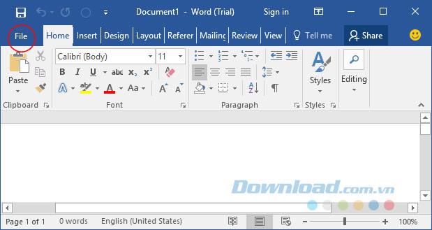 Cách chuyển đổi inch sang CM trong Word 2016