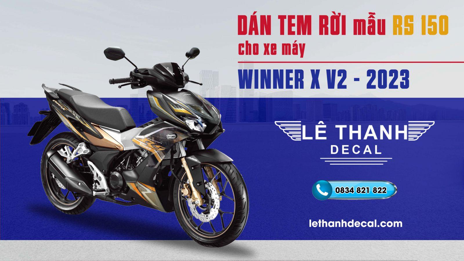 Dán tem rời Winner X V2 2023 vàng đen Candy phiên bản RS 150