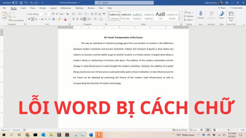 Nguyên nhân khiến Word bị cách chữ