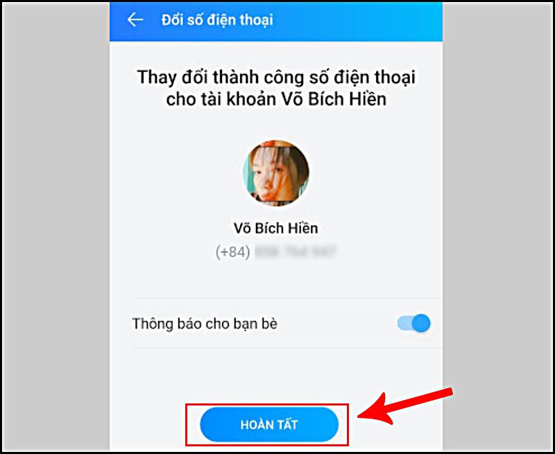 Đổi số điện thoại Zalo người khác có biết không?