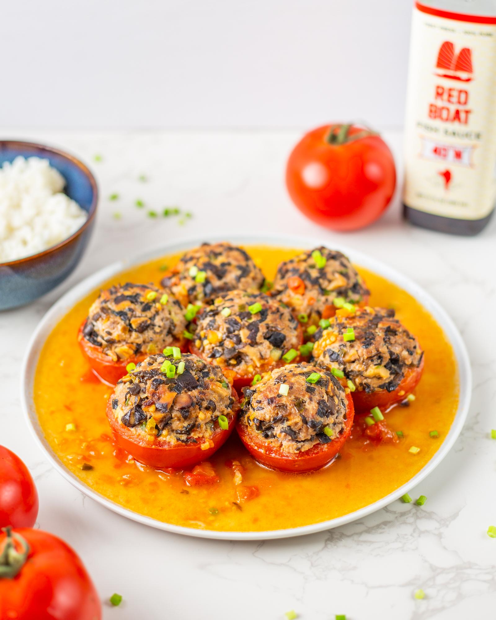 Cà chua nhồi thịt • Vietnamese pork-stuffed tomatoes