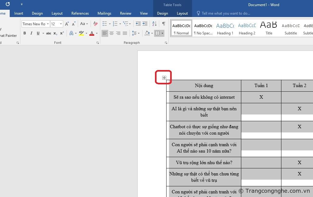 Cách ẩn và làm mờ bảng trong Word nhanh chóng