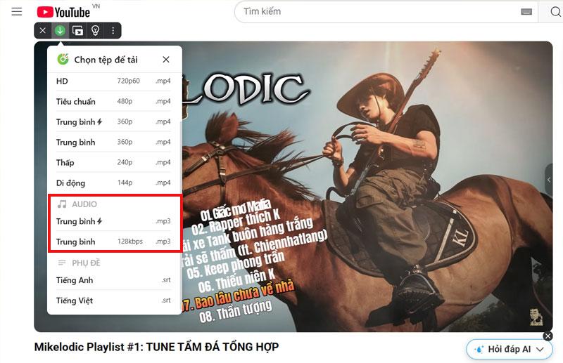 Cách tải nhạc YouTube về thẻ nhớ để nghe Offline