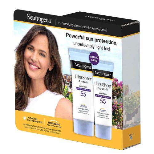 Kem chống nắng Neutrogena SPF55 Ultra Sheer Dry-Touch Set 147ml+88ml