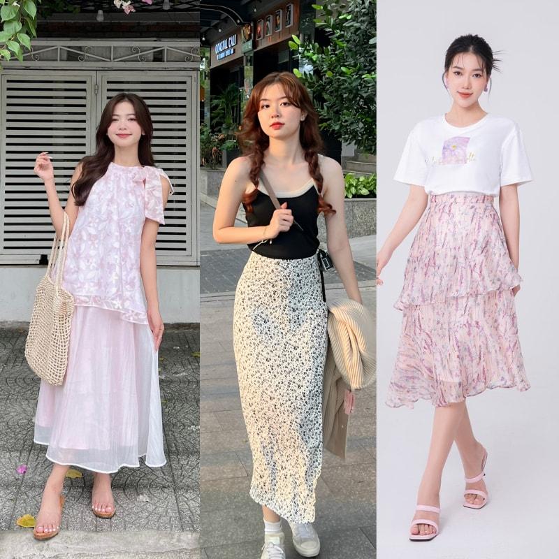 Chân váy hoa mặc với áo gì? Top 10 cách mix “CUTE” nhất 2023