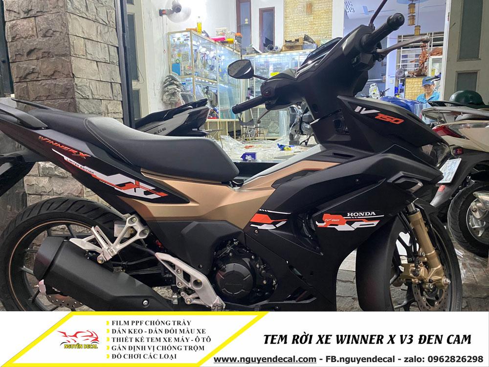Tem rời xe Winner x v3 đen cam