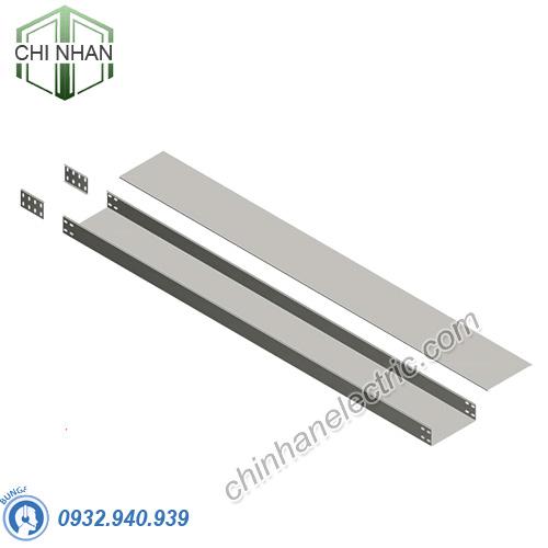 Máng cáp 100x50, Dày 1.2mm, Sơn tĩnh điện (có nắp, có nối)