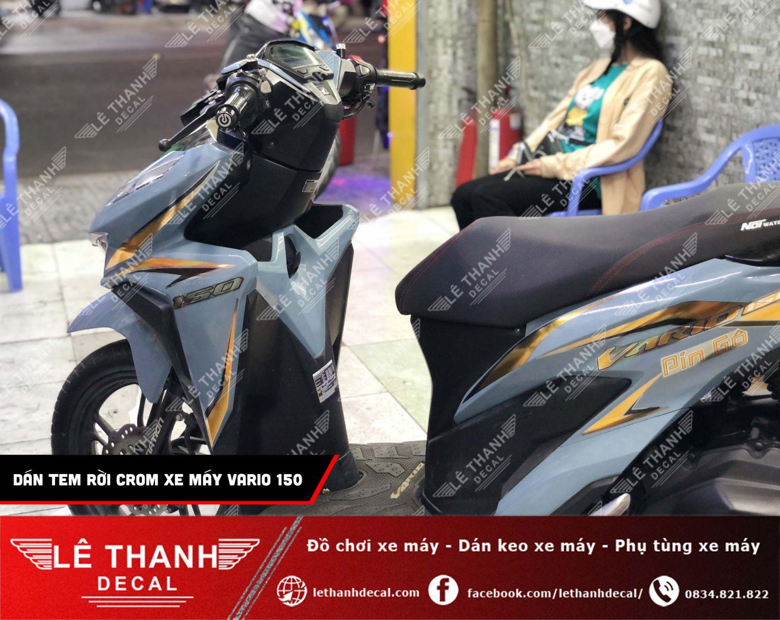 Dán tem rời Crom xe máy Honda Vario 150