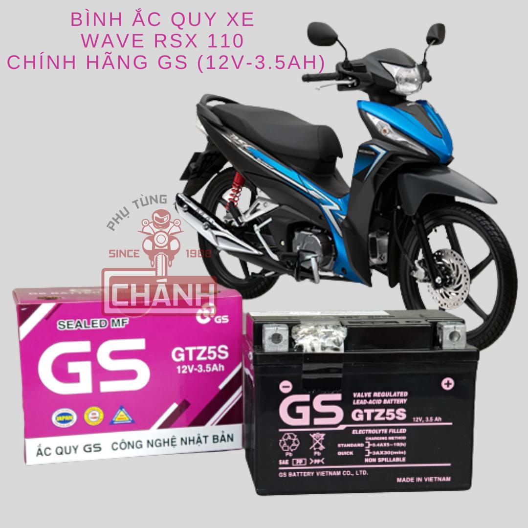 Bình ắc quy xe Wave RSX 110 GS GTZ5S (12V-3.5ah)